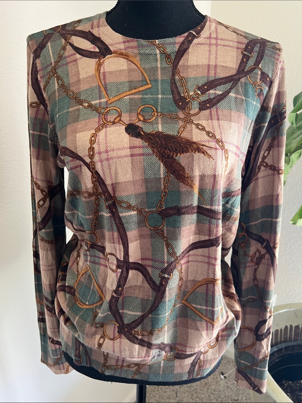 Ralph Lauren Women’s Lightweight Crewneck Equestrian Sweater Size Large
